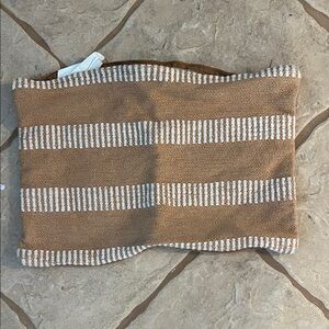 Striped Tan and White pillow cover